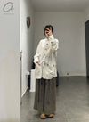 Mutedance 24 Spring/Summer Tussah Silk/Linen Round Neck Jacket Shirt Series MD-MD24SS175-hui hoary PM134